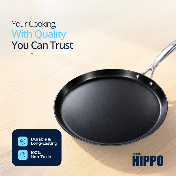 HIPPO Reinforced Ceramic Non Stick Flat Tawa 28 cm