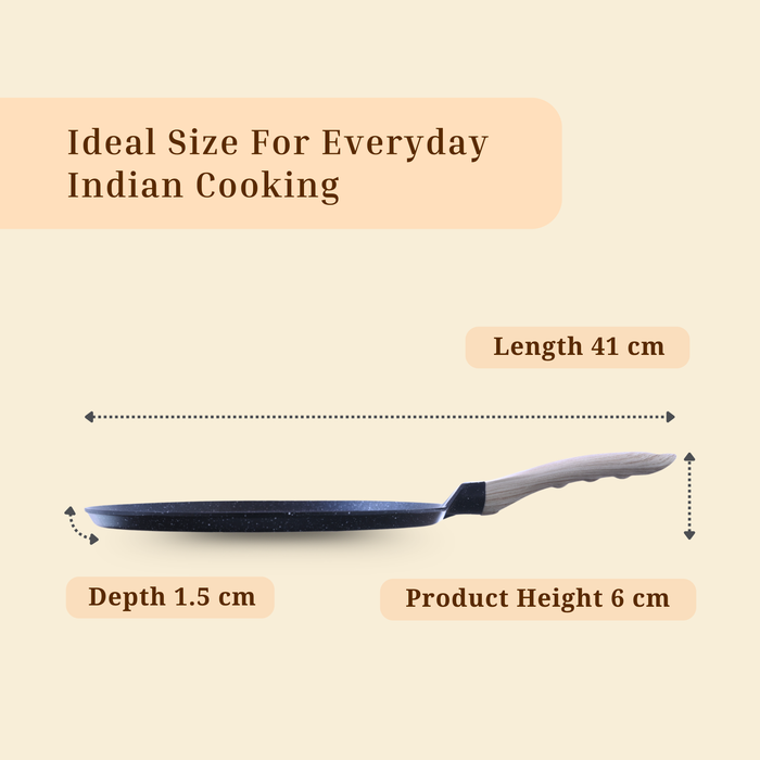Hard Rock Die Cast Non Stick D'lite Tawa,  Induction Base