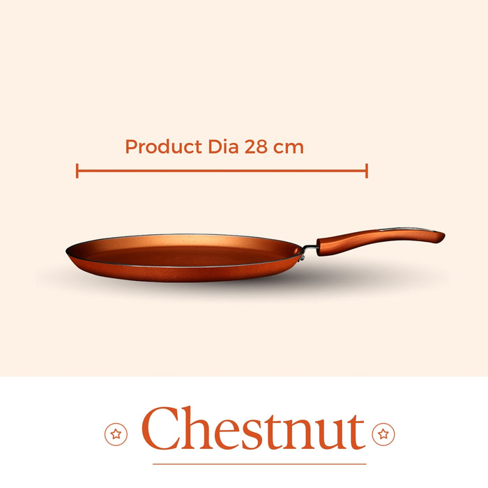 Chestnut Non Stick Flat Tawa, 28cm Dia, Induction Base