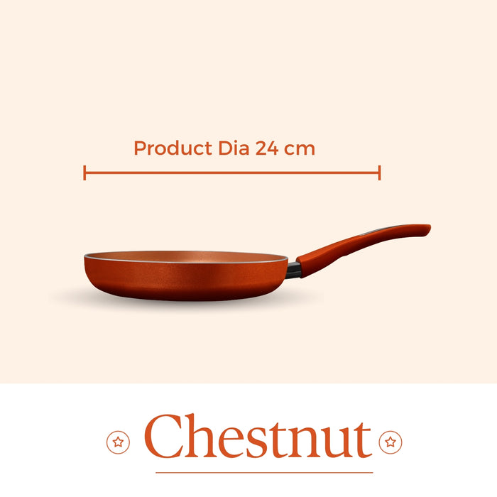 Chestnut Non Stick Frying Pan, 24cm Dia, 1.8 Liters, Induction Base