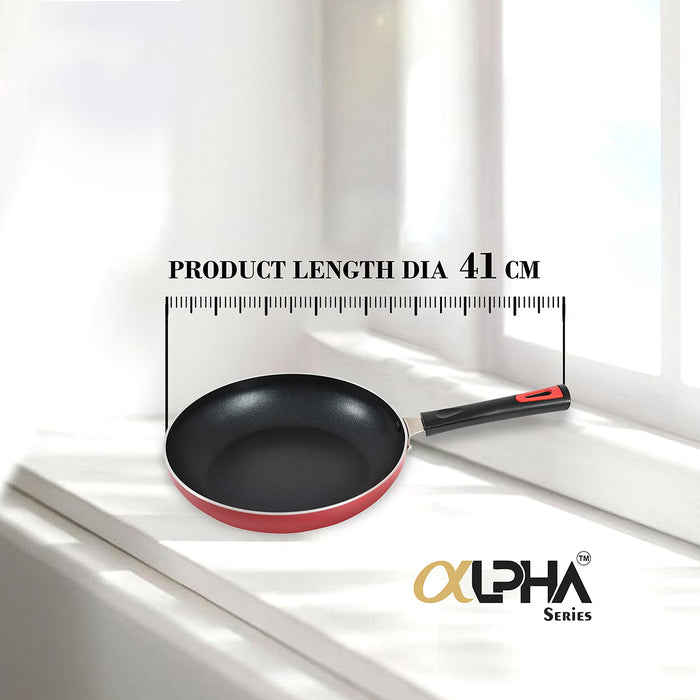 Alpha Non Stick Frying Pan with Glass Lid, 24cm Dia, 1.7 Liters - MACclite
