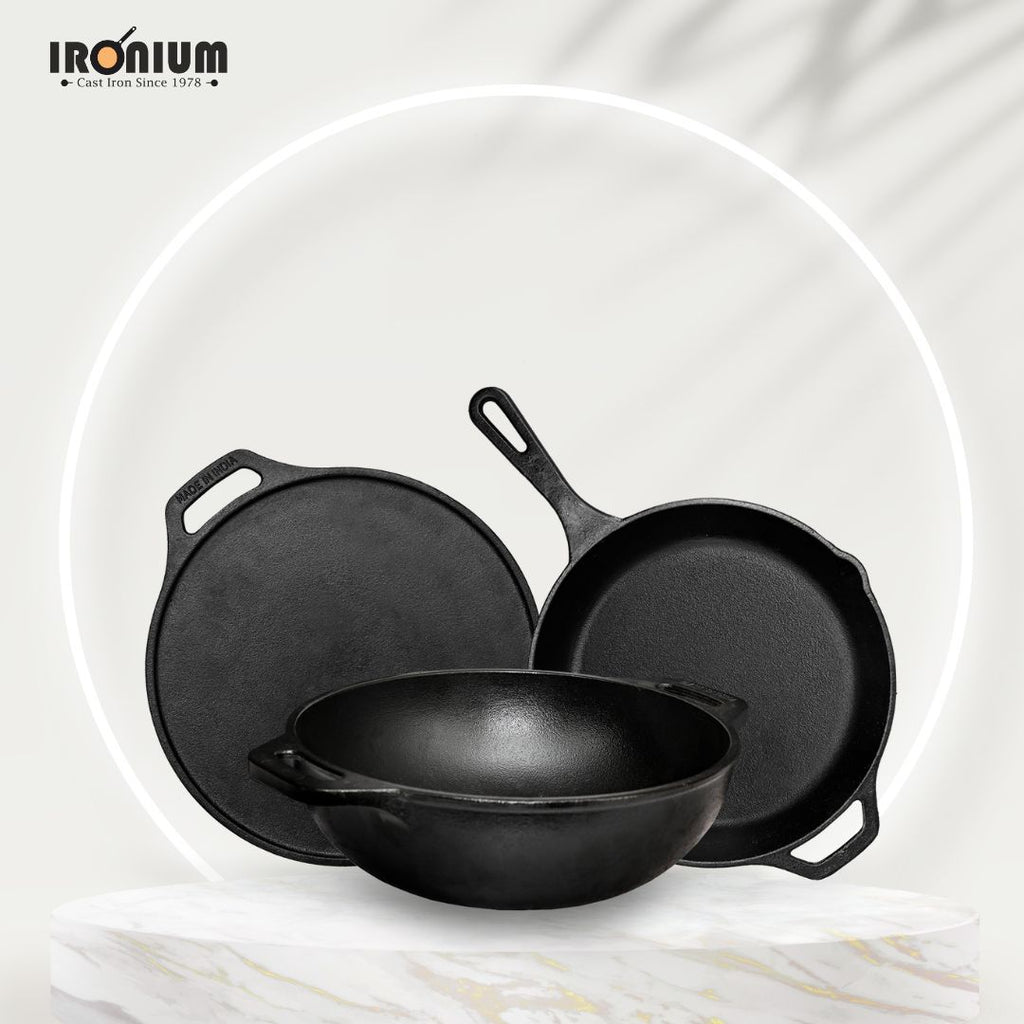 https://macclite.com/cdn/shop/files/IRONIUMCastIronPre-SeasonedSetOf3Pcs_DosaTawa30cmDia_DeepKadai26CMDia_FryingPan26CMDia_1024x1024.jpg?v=1692017889