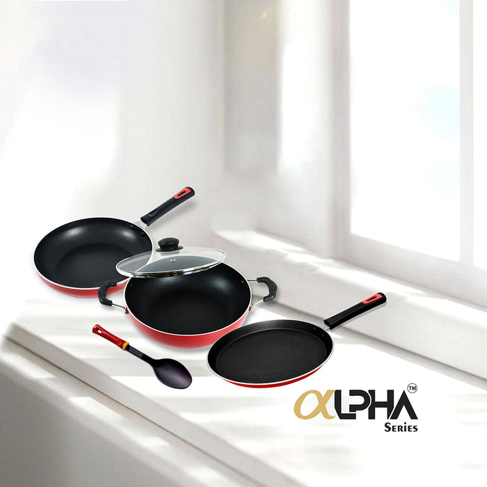 Alpha Non Stick Five Star Pack Set of 05 Pieces, Induction Base