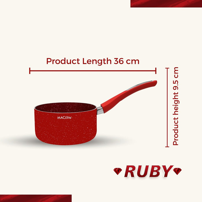 Non Stick Sauce Pan, 18cm Dia, 2 Liters, Induction Base Ruby