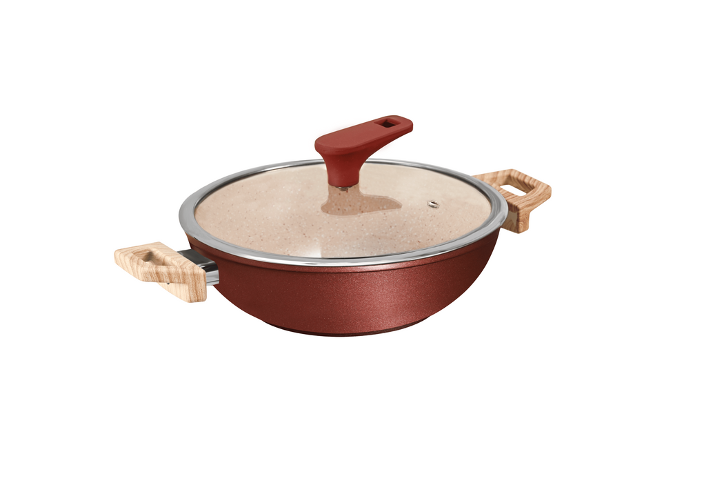 Butter Scotch Die Cast Non Stick Triumph Kadai With Glass Lid 30 cm Dia, 4.7  Liters.