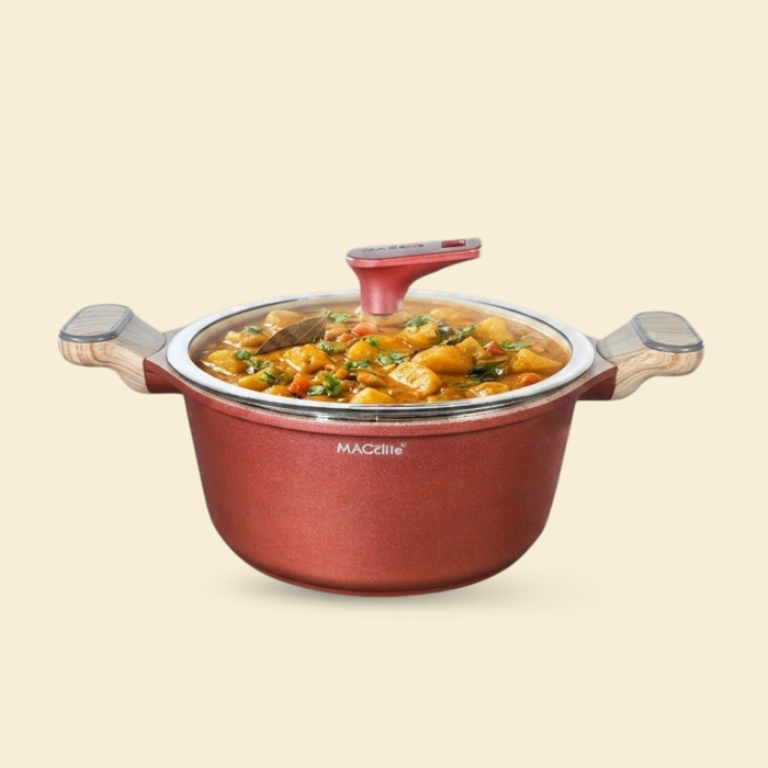 Butter Scotch Die Cast Non Stick Triumph Casserole With Glass Lid 28 cm Dia, Induction Base