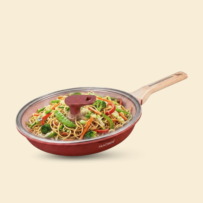 Butter Scotch Die Cast Non Stick Triumph Frying Pan 28 cm Dia with galss lid, Induction Base