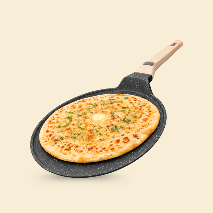 Hard Rock Die Cast Non Stick Triumph Flat Tawa, Induction Base
