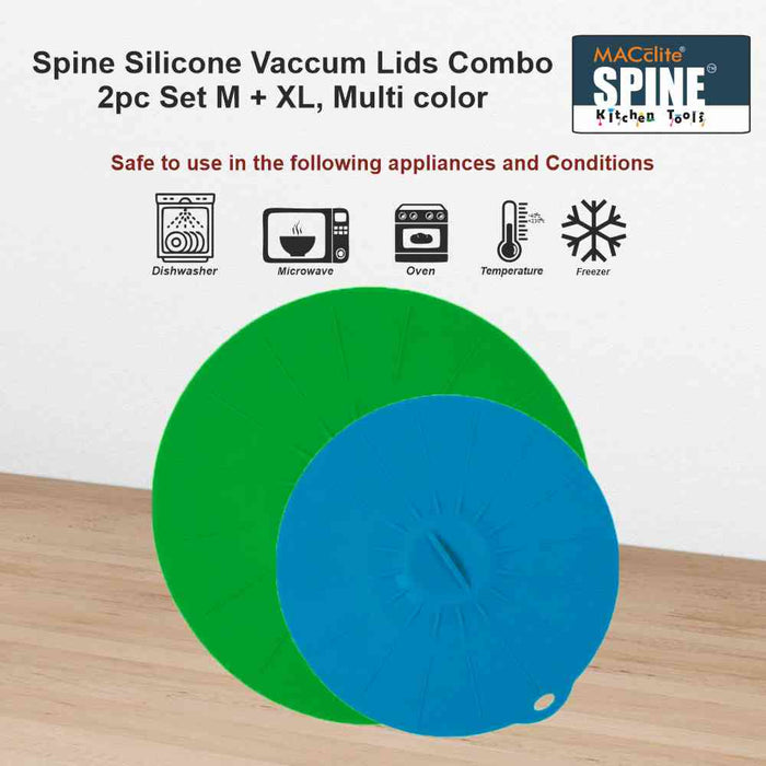 SPINE Silicone Vaccum Lid 2Pcs (Medium & Extra Large) - MACclite