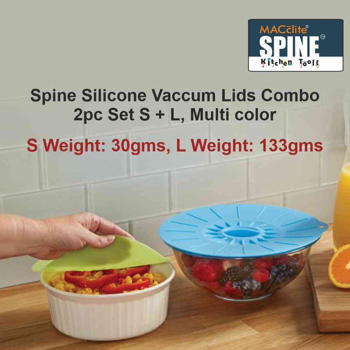 SPINE Silicone Vaccum Lid 2Pcs (Small & Large) - MACclite