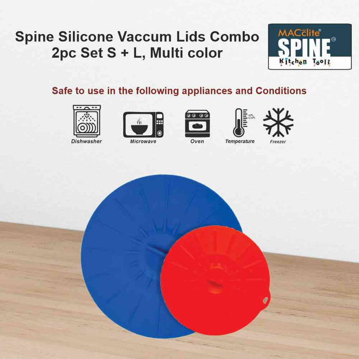 SPINE Silicone Vaccum Lid 2Pcs (Small & Large) - MACclite