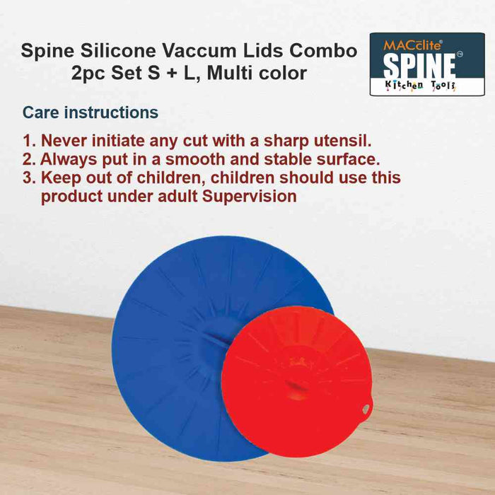 SPINE Silicone Vaccum Lid 2Pcs (Small & Large) - MACclite