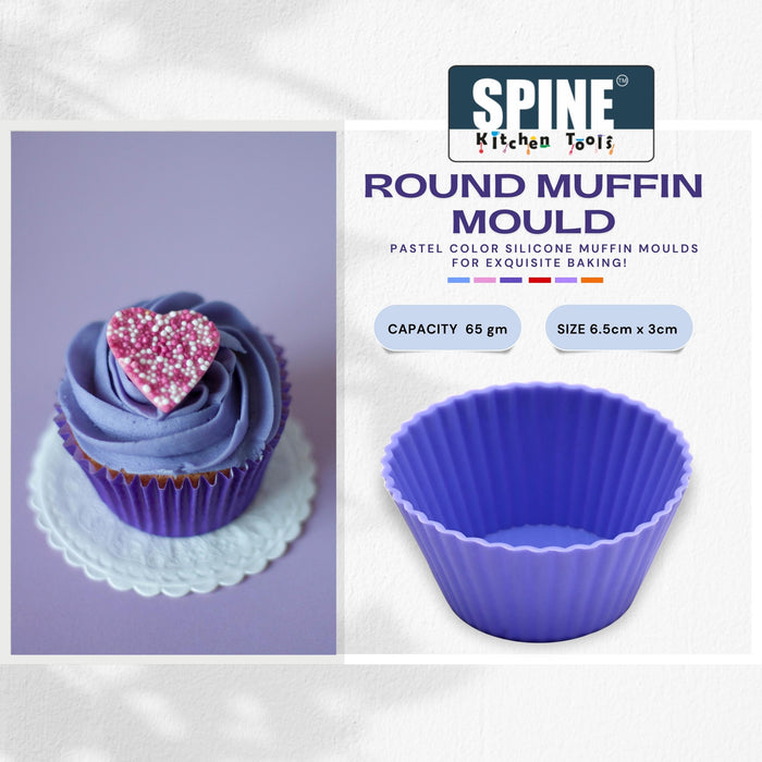 SPINE Silicone Round Muffin Mould Set Of 6 Pieces