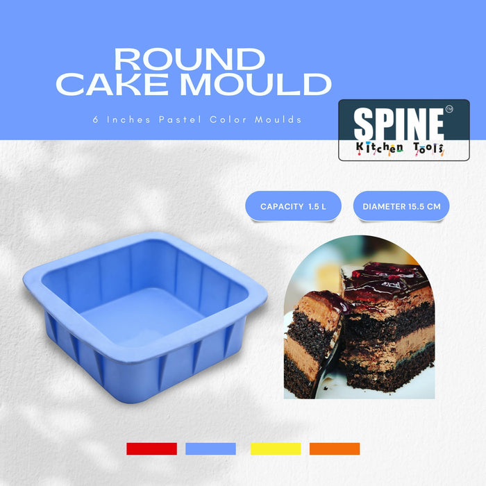 Spine Silicone Square Cake Mould 6 inches