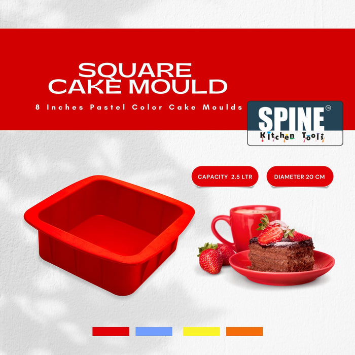 SPINE Silicone Square Cake Mould 8 inches